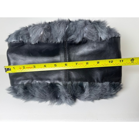 Kate Spade New York Fox Fur Trim Leather Drawstring Bucket Bag - Picture 12 of 14